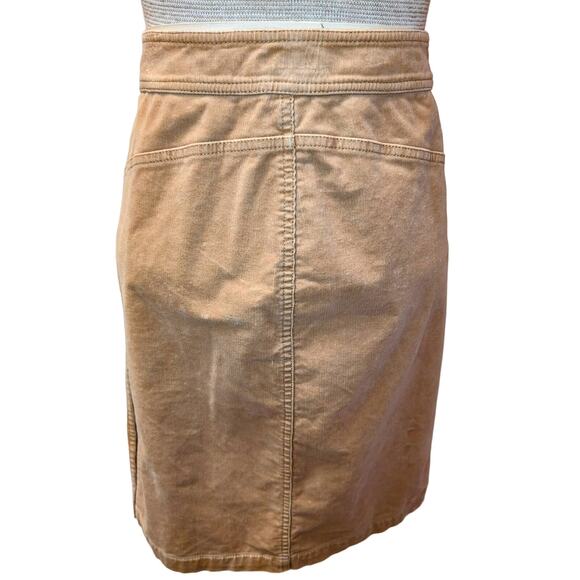 J. Crew Cotton Corduroy Pencil Skirt Side Slit Stretch Tan Size 4 - Picture 2 of 4